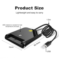 ZOWEETEK EMV lecteur de carte écrivain ISO 7816 lecteur écrivain carte à puce accès commun USB lecteur de carte à puce pour ordinateurs portables