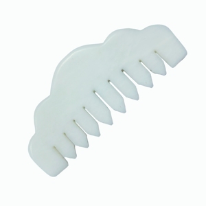 White Xiuyan Jade Gua Sha Meridian Comb Cloud-Shaped Head <b>Massager</b> for Head Meridian and Relaxation - Product Image 4