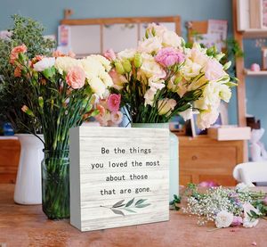 SRADMO Scatola Commemorativa in Legno Massello con Scritta 'Be the Things You Loved Most Those Are Gone', Rustica, Autoportante, per Ufficio e Scrivania - Product Image 4