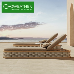 Lit de repos en rotin, mobilier d'extérieur, chaise longue en <span class=keywords><strong>bois</strong></span>, mobilier de piscine, transats d'extérieur, lit de jour, mobilier de patio, chaise longue en teck - Product Image 4