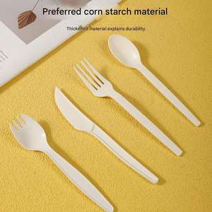 Wholesale Eco-Friendly Biodegradable <b>Disposable</b> <b>Tableware</b> Takeout Cake <b>Tableware</b> Corn Starch Cutlery Sets - Product Image 4