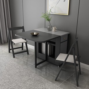 NKOL Modern <b>Foldable</b> <b>Dining</b> <b>Table</b> with Storage Drawer Minimalist Design for Small Home Furniture - Product Image 3