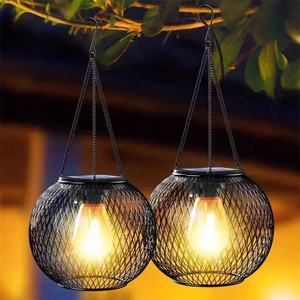 Lámpara Solar Redonda de Malla Metálica con Luces LED Cálidas Impermeables para Exteriores, Ideal para Jardín, Patio y Decoración - Product Image 1