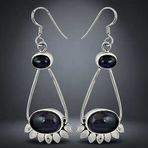 925 Silver Onyx Drop <b>Earrings</b> for Women Black Gemstone Fashion Jewelry - Product Image 3