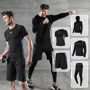 Setelan lari poliester uniseks, pakaian lari keren ukuran besar tahan angin berongga untuk Gym Jogging keringat - Product Image 3