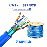 Câble Réseau Intérieur Cat6 FTP/STP Prix Usine 23AWG Cuivre Massif 4 Paires Blindées 250MHz 300m Gaine PVC Flexible RJ45