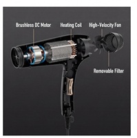 Moteur sans balais haute vitesse 110 000 tr/min, accessoire de sèche-cheveux 2500W, 3 vitesses, 3 réglages de chaleur, utilisation en hôtel, en extérieur, coffret cadeau