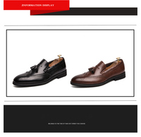 Mocassins à pampilles brogues pour hommes, à enfiler, chaussures habillées formelles avec perforations Wingtip pour le bureau et les occasions formelles