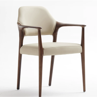 Meubles de salle à manger italiens de luxe, chaise en bois massif avec accoudoirs, chaise en bois blanc confortable pour l'intérieur, chaises de restaurant personnalisées