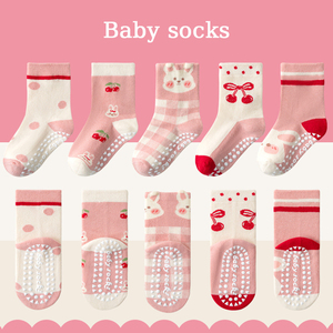 Calzini antiscivolo con disegni animati per neonati e bambini, con puntini in silicone sul fondo, calzini antiscivolo per neonati, per gattonare e camminare, per bambini e bambine - Product Image 5