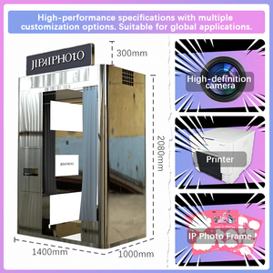 Cabina de <span class=keywords><strong>Fotos</strong></span> Self-Service Todo en Uno de Acero Inoxidable Personalizada JIPAI, Diseño Inmersivo, Impresión Instantánea de <span class=keywords><strong>Fotos</strong></span> Selfie - Product Image 2