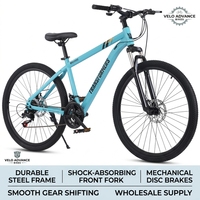 Bicicleta de Montaña con Cuadro de Acero, Suspensión Delantera, Multivelocidad, 24, 26, 27.5 Pulgadas, para Estudiantes y Adultos, para Desplazamientos Diarios