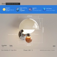 2024 nueva lámpara de pared de viento de crema francesa de setas para niños y dormitorio Fondo de sala de estar medieval fuente de luz LED