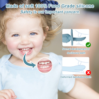 Cuillère d'apprentissage en silicone pour enfants, sans BPA, manche court, motif dessin animé, débit variable, 1-2 ans