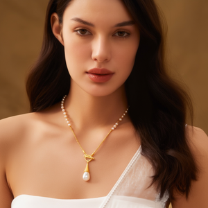 Collier de perles en acier inoxydable 316L plaqué or PVD, bijoux durables et résistants pour femmes - Product Image 3