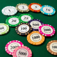 Ensemble professionnel de 500 jetons de poker en argile de 14 g avec étui, jetons de casino Las Vegas Poker Club, ensemble de jetons de jeu lourds