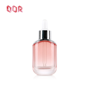 Luxury Skincare Pink Transparent <b>Glass</b> Packaging Cosmetics Essential Oil Dropper Bottle Cosmetics <b>Container</b> With Pump Cap - Product Image 3