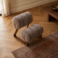 Boucle-Akzentstuhl Moderner Loungesessel Massivholzrahmen Wohnzimmermöbel Italienischer Stil Sessel für Zuhause Hotel Villa