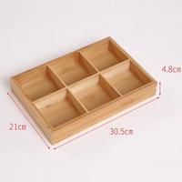 Plateau en bambou éco-responsable et durable à 9 compartiments pour la maison et les fêtes, certifié FSC, vaisselle en bois durable pour le rangement et le service