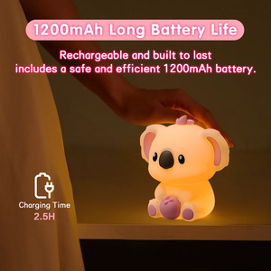 Mignon <span class=keywords><strong>Koala</strong></span> Pépinière Led Silicone Chevet Bébé Salon Tactile Bureau Animal Lampe Sans Fil Dormir <span class=keywords><strong>Veilleuse</strong></span> pour Enfants - Product Image 4