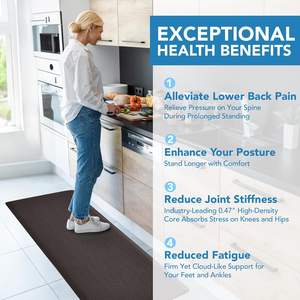 แผ่นรองพื้นกันลื่น PU โฟมกันกระแทก กันน้ำ สำหรับครัวและสำนักงาน ช่วยลดความเมื่อยล้า ยืนสบาย ใช้ได้กับโต๊ะทำงาน/พื้น  ขายดี - Product Image 5