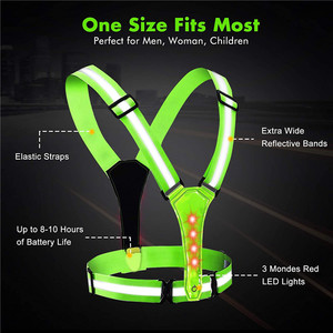 <span class=keywords><strong>Gilet</strong></span> de course Led télécommande sans fil avertissement LED lumière lumineuse clignotant haute visibilité cyclisme <span class=keywords><strong>gilet</strong></span> de sécurité réfléchissant - Product Image 3