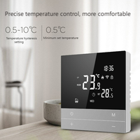 Thermostat intelligent YDD Tuya WiFi pour contrôle du climat intérieur, compatible Alexa et Google Home, avec panneau en plastique noir, pour hôtels