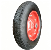 Roue pneumatique de remplacement 14 pouces 3.25/3.00-8 en caoutchouc durable et acier pour chariot de jardin et brouette
