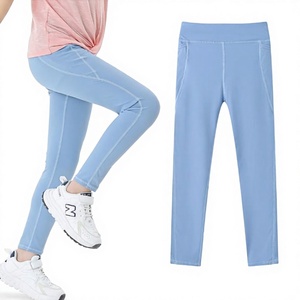 Leggings Deportivos de Cintura Alta con Cordón Ajustable, de Nailon y Spandex, para Yoga, Running, Gimnasio, Niñas, Modelo 2025 - Product Image 4