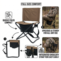 Chaise-sac à dos pliable Mydays pour chasseurs de gibiers d'eau, avec dossier inclinable et sangle d'épaule réglable