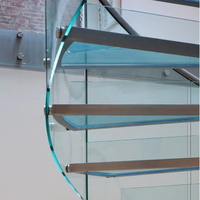 VIKO Escalier tournant tout en verre clair et transparent standard pour l'intérieur