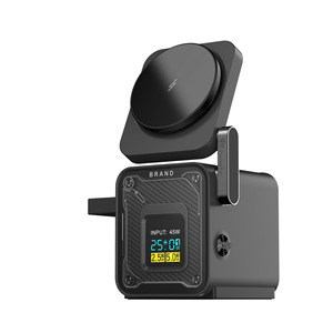 <span class=keywords><strong>Cargador</strong></span> Inalámbrico Magnético Tres en Uno QI2.2 MagSafe T15 de <span class=keywords><strong>25W</strong></span> con Carga Rápida, Puerto C, Reloj de Escritorio y Luz - Product Image 5