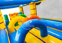 Parcours d'obstacles gonflable commercial des Caraïbes pour adultes et enfants, idéal pour la location d'événements sportifs en plein air