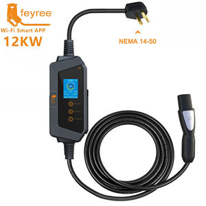 Chargeur portable pour véhicule électrique Tesla NACS de 12 kW 50 A avec écran de 2,8 pouces, adaptateur, chargeur rapide, câble de charge de 5 m avec support de câble - Product Image 1