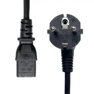 extensional power cord eu european power cord 3*1.0 power cord cable fabric eu plug