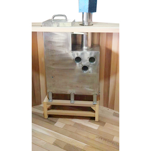 Bain à remous traditionnel en cèdre rouge, artisanal et durable, pour 4 personnes, avec chauffage au bois. - Product Image 4