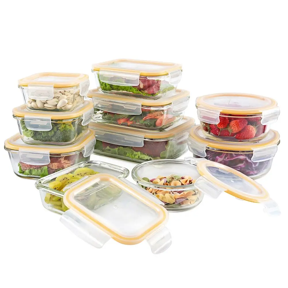 2020wholesale kitchen storage containers heating lunch glass box keep food hot with CE certificate