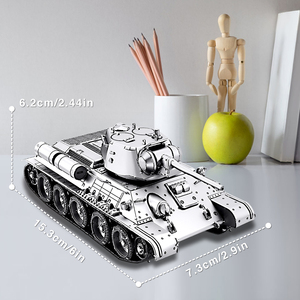 <span class=keywords><strong>Piececool</strong></span> 1 48 T 34 76 Medium pour modèle mécanique en métal 3D, kit de puzzle à assembler, modèle de collection, cadeau pour adultes et enfants, moderne - Product Image 3
