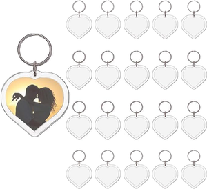 Heart Shape Acrylic Keychain Blanks DIY Photo <b>Frame</b> Transparent Zinc Alloy Keyring For Custom Souvenir Gift - Product Image 1