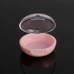 54mm 핑크 빈 투명 플라스틱 프레스 케이스 화장품 용기 컴팩트 파우더 케이스
