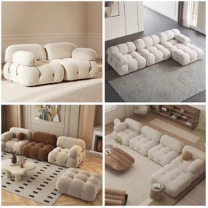 Sofa Modern Mewah Berlapis Kain Boucle Modular Baru Model Mario Bellini untuk Ruang Tamu di Rumah - Product Image 2