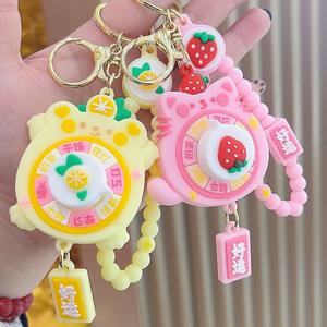 Cartoon Lucky Wheel Eco-friendly PVC Keychain Boa Sorte Spinning Fun Stress-Relief Toy Claw Machine Pequeno Presente - Product Image 2