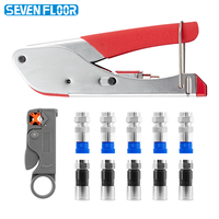 Kit d'outils de compression coaxiale RG59, dénudeur de fils pour connecteurs F RG6, manuel, boîte OEM pour l'installation de câbles CATV