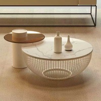 Table basse en métal mobile de luxe, durable, style moderne minimaliste, ronde, Rosegia, facile à nettoyer, pour salon, meubles de maison