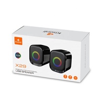 Control de Volumen, Función de Micrófono, USB Plug-and-Play, Alimentación, LED RGB, Compatible con Entrada de Auriculares para Computadora