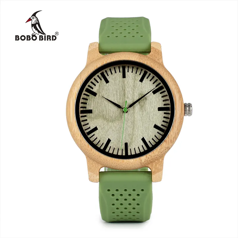 BOBO BIRD B06-Reloj de pulsera de madera para hombre, accesorio de bambú ecológico con logotipo personalizado, envío directo, Japón