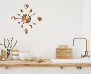 <span class=keywords><strong>Horloge</strong></span> murale de <span class=keywords><strong>cuisine</strong></span> en métal moderne à découpe ronde, best-seller, <span class=keywords><strong>fourchette</strong></span>, cuillère, <span class=keywords><strong>horloge</strong></span> murale décorative pour la <span class=keywords><strong>cuisine</strong></span> et la décoration de la maison - Product Image 4