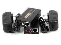 Extensor de Señal de Audio y Video UTP VGA HD 1080p de 100M, Adaptador Convertidor sobre Cable Cat5e/Cat6 con Revestimiento de PVC para Monitor, Cámara, HDTV