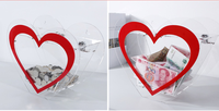 Herzförmige Liebesbox Personalisierte Spendenbox mit Schloss Transparente Acryl-Liebes-Spendenbox