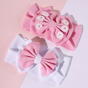 Fascia per capelli a doppio fiocco per bambini, stile commercio estero, protegge la fontanelle, fiocco grande, fiore a margherita, fascia per matrimonio - Product Image 3